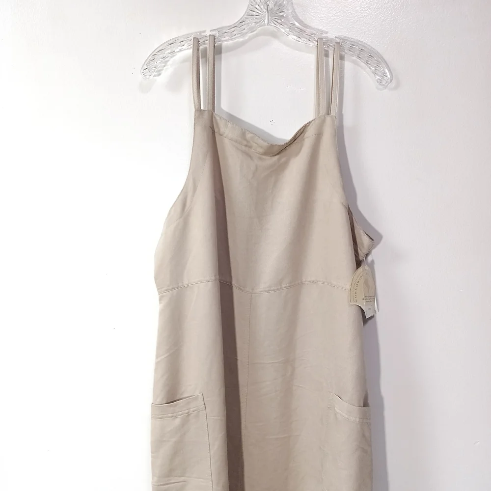 Vintage Y2K Cherokee  cargo pocket maxi jumper dress in khaki size L NWT - Picture 3 of 10